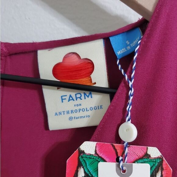 Farm Rio X Anthropologie Bell Sleeve Romper In Plum Size Small NWT - Picture 8 of 9